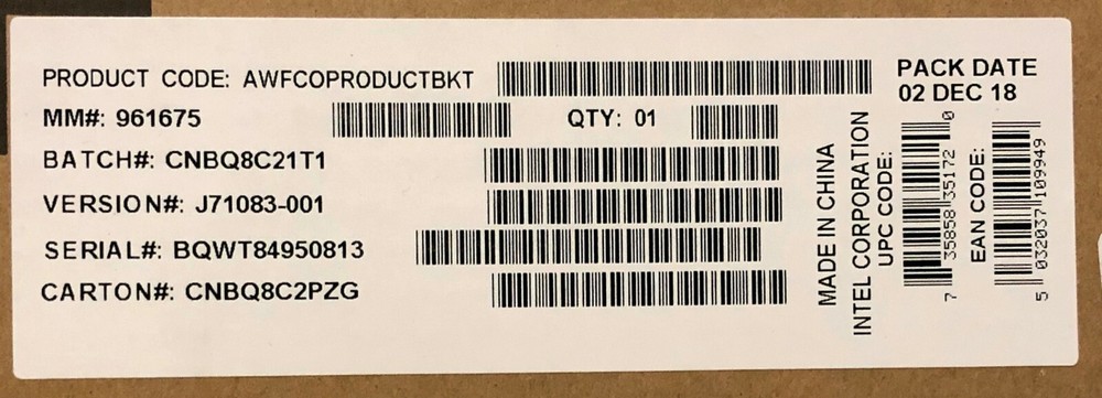 Intel AWFCOPRODUCTBKT Passive Airduct Bracket Kit NEW