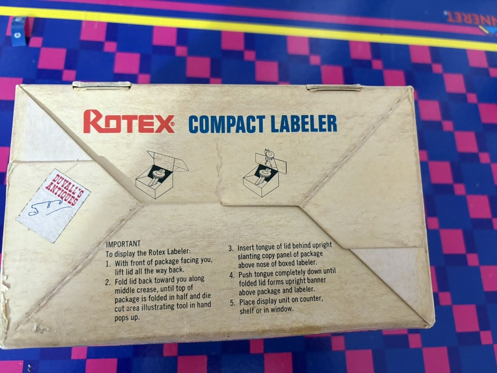 Vintage Rotex Label Maker With Box