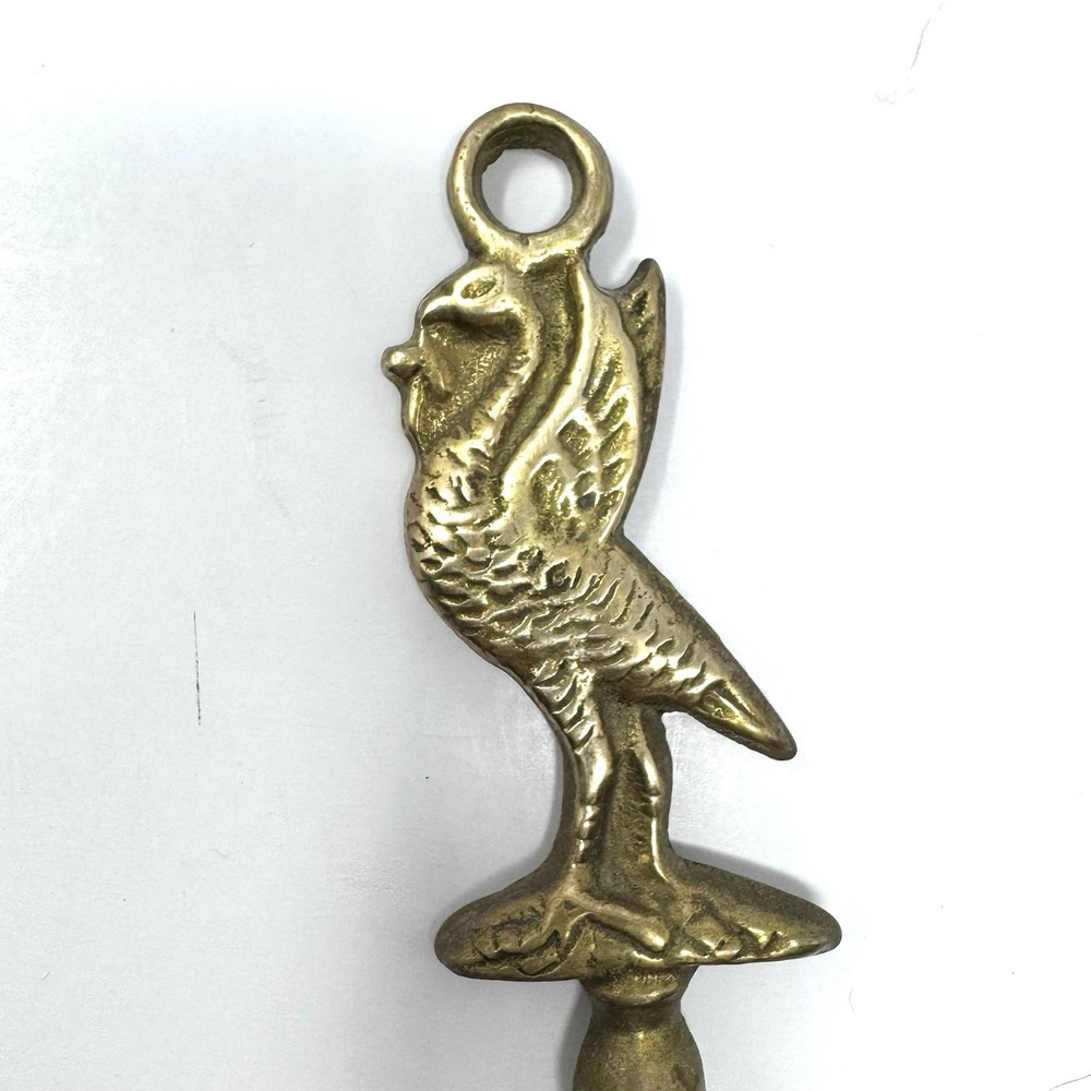 Vintage Brass Fireplace Toasting Fork Duck Design 20”