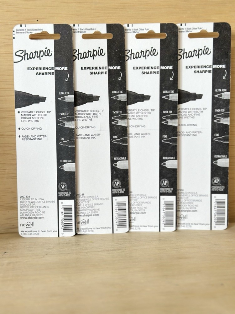 4- Sharpie Black Chisel Permanent Market Large Broad Tip-