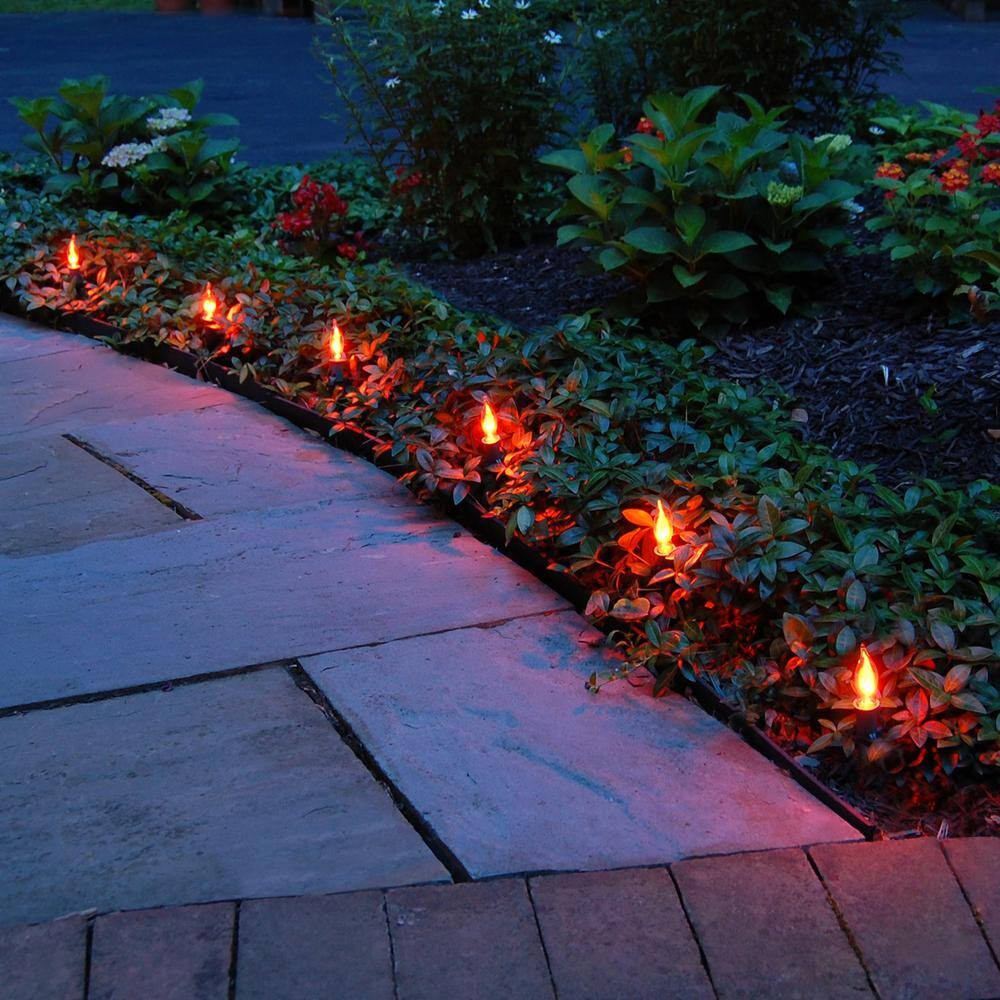 Electric Pathway Lights Flickering Orange (10-Count)