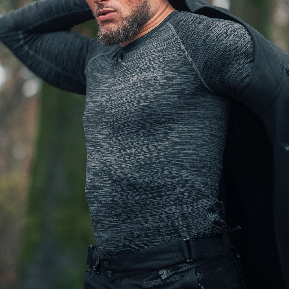 Oxford Advanced Base Layer Multi-season Motorcycle Base Layer Top - Charcoal