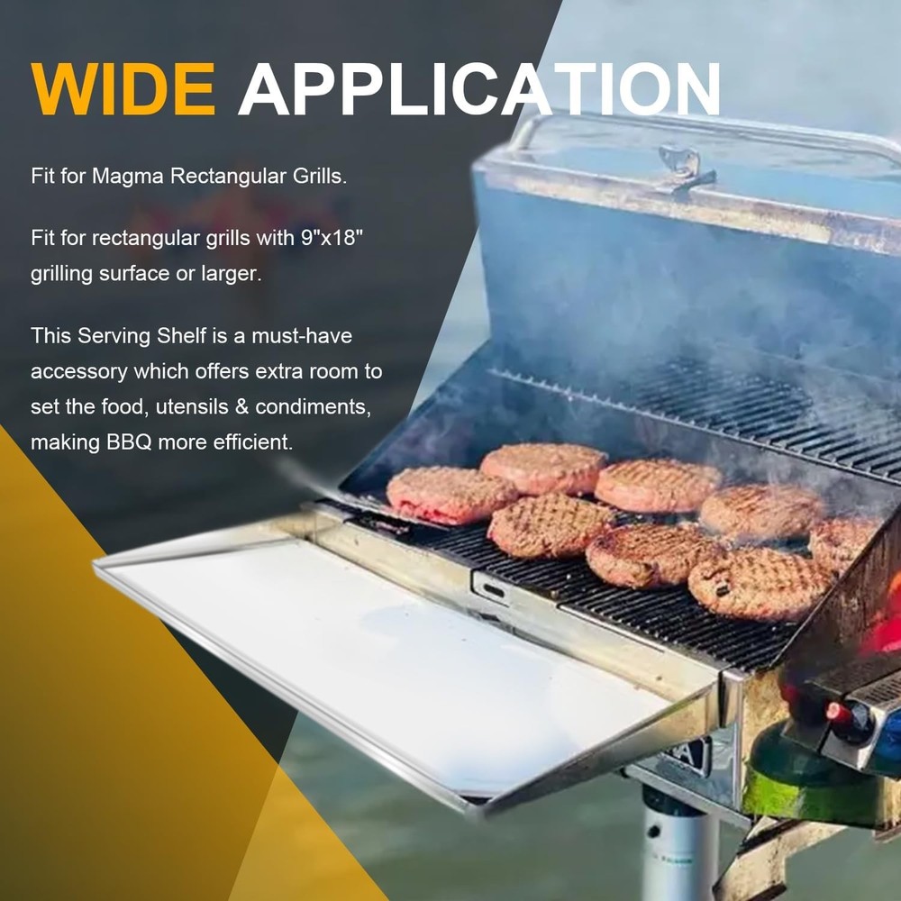 A10-902 Serving Shelf with Removable Cutting Board Fit for Rectangular Grills