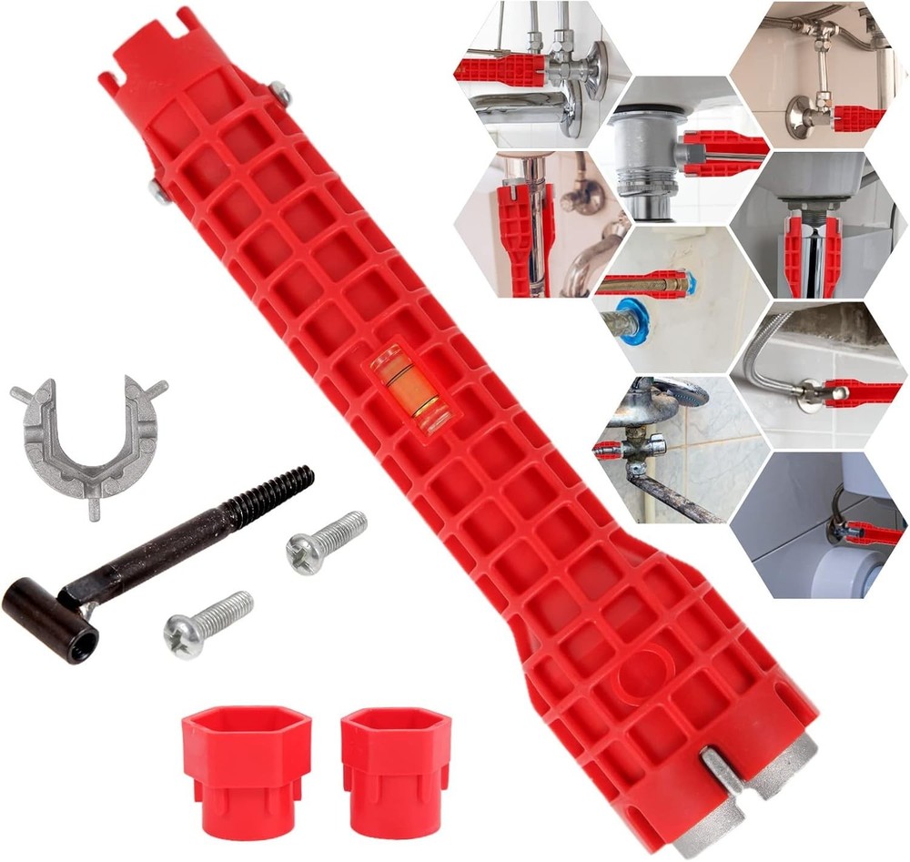 Brand New Basin Wrench Multi Tool Red