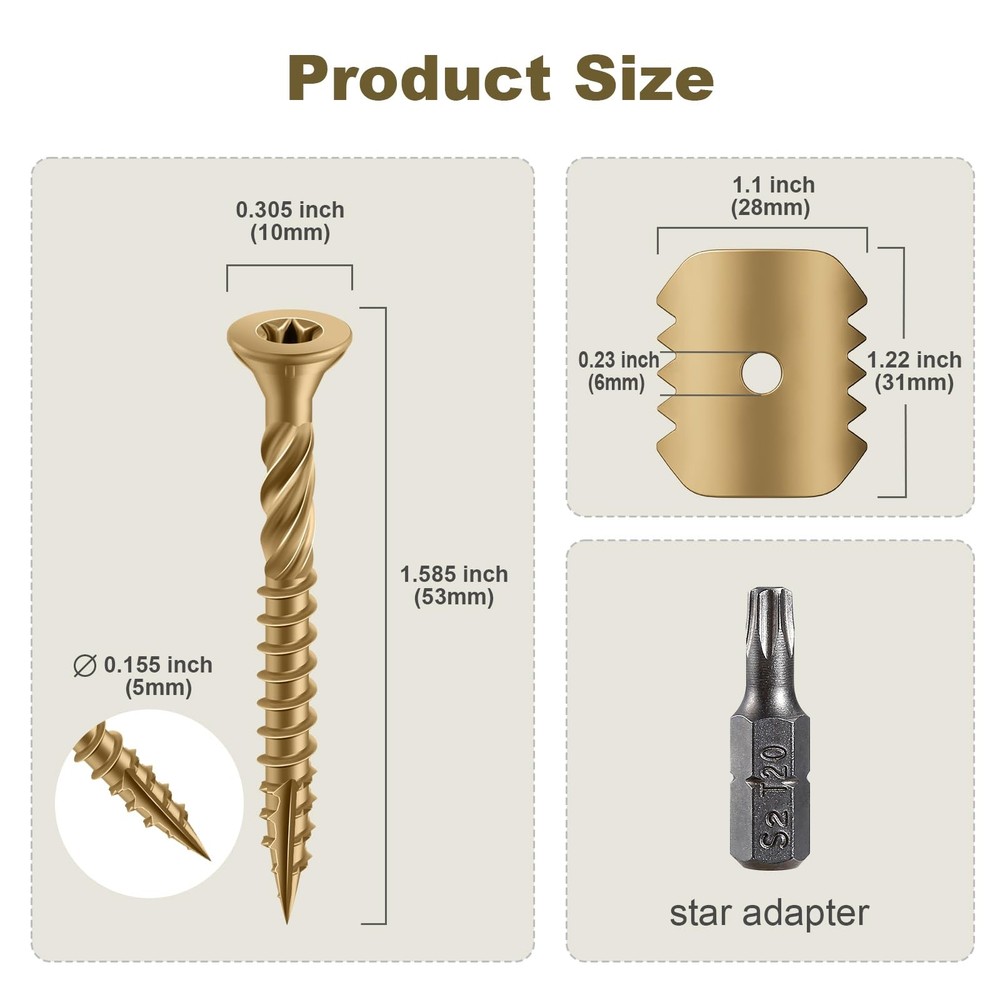Fence Nail Fastener, 1-5/8"Inch200PCS Rust Resistant, External epoxy Coated, ...