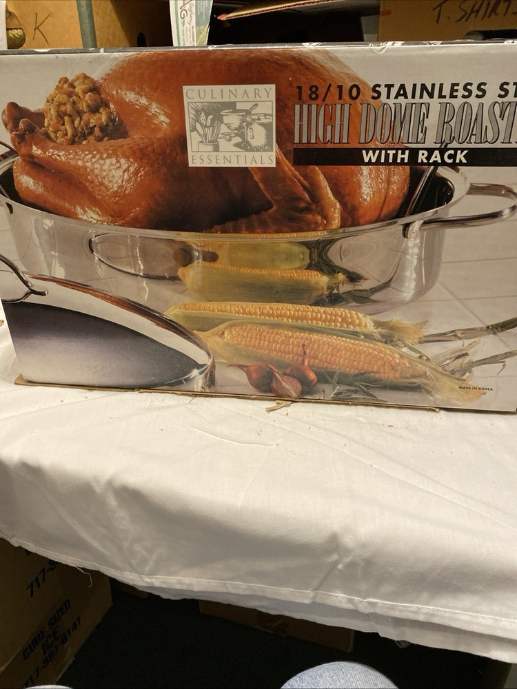 Culinary Essentials Stainless Steel Roasting Pan With Rack