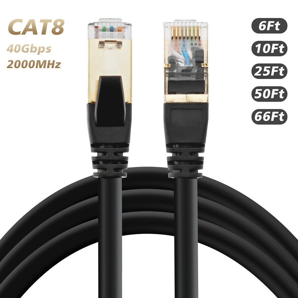 Lastest & Fastest (40Gpbs) Lan RJ45 Patch Cord Lot , Solid Cat 8 Ethernet Cable