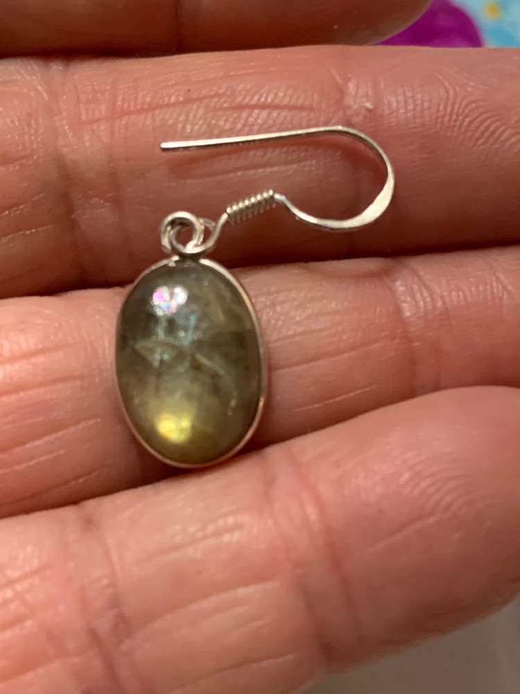 Labradorite 925 Hook Sterling Earrings E-273