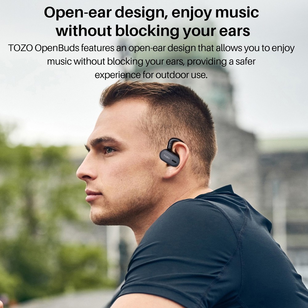 TOZO OpenBuds True Open Ear Wireless Earbuds Multi-Angle Adjustment Comfort