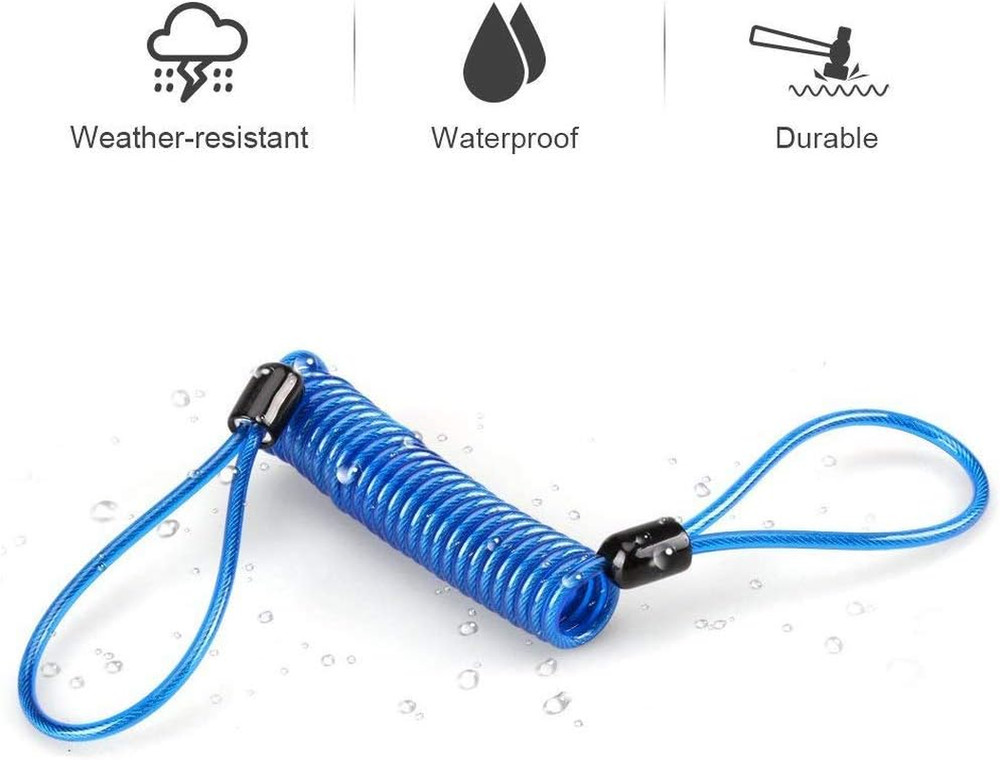 Reminder Cable, [2 Pack] Disc Lock Cable,Security Steel Wire Spring Reminder Rop