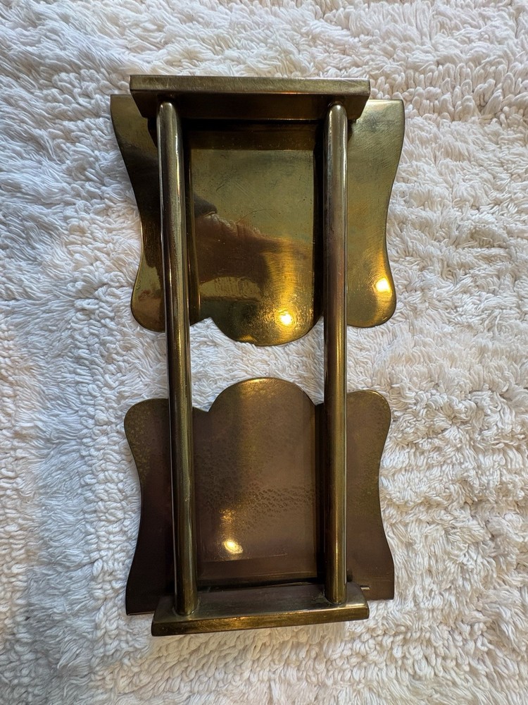 Brass Adjustable Bookends Gold Metallic Finish Rectangle Shape Decorative Pair