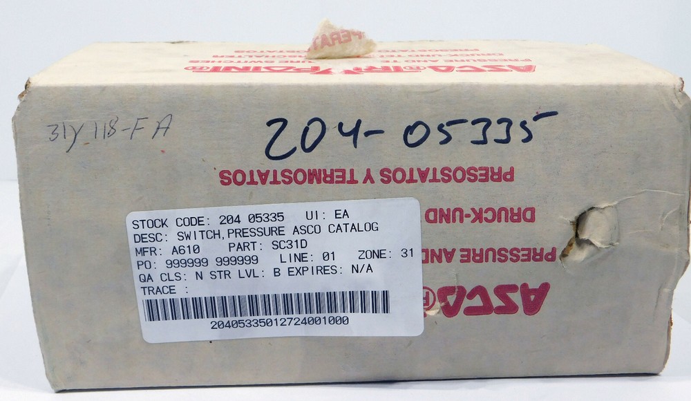 ASCO TriPoint SC31D Pressure Switch