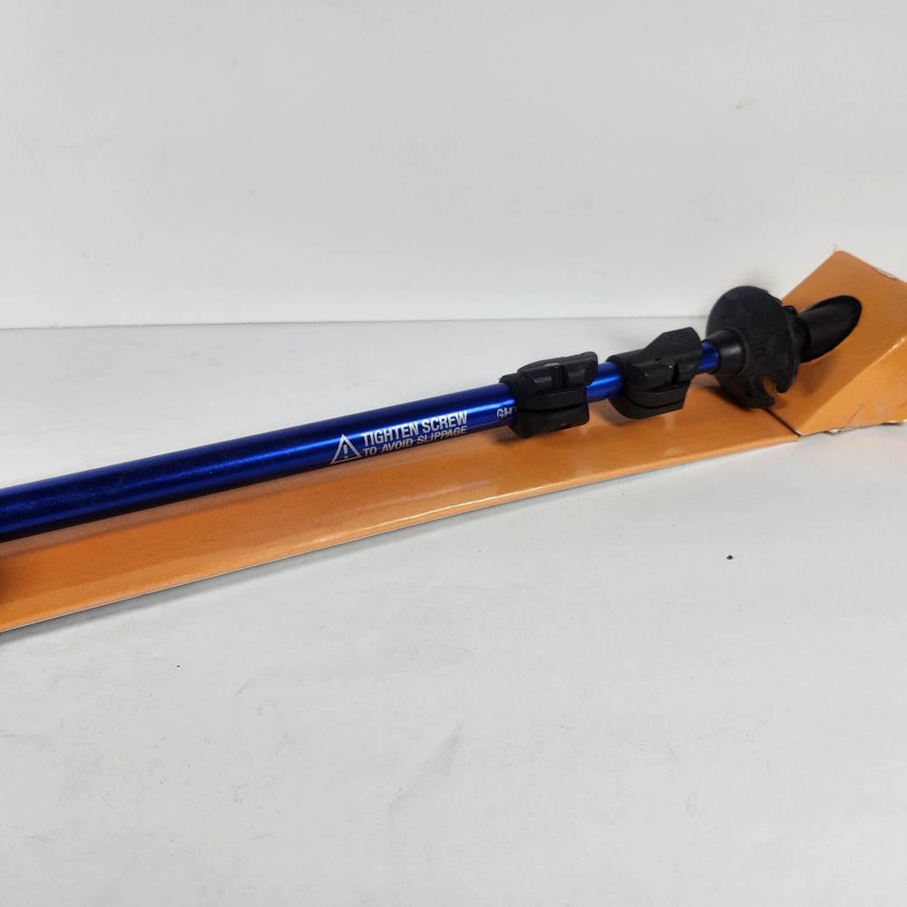 Single Trekking Pole Blue 4.5' Adjustable Collapsible Hiking Walking Stick