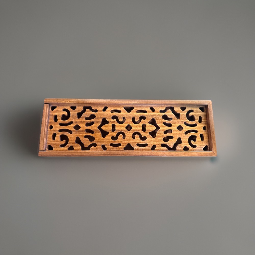 Solid Wood Carved Pencil/Trinket Box