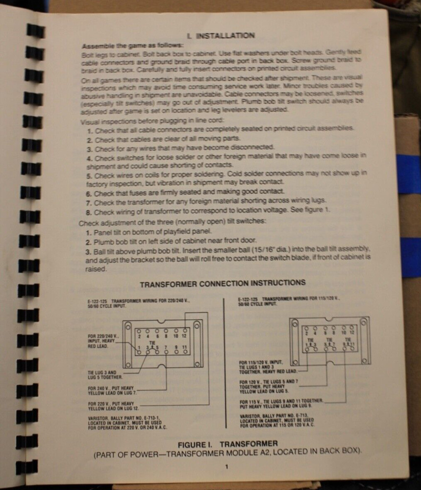 Eight Ball Pinball Machine Operation Manual - Bally
