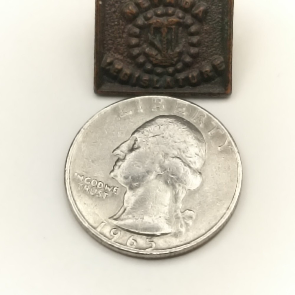 Nevada Legislature Small Bronze Tone Rectangular State Government Lapel Pin