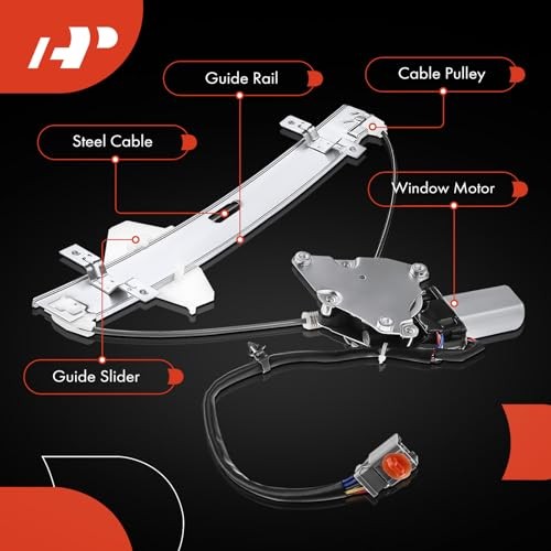 Front Left Driver Side Power Window Regulator with 6-Pin Plug Motor