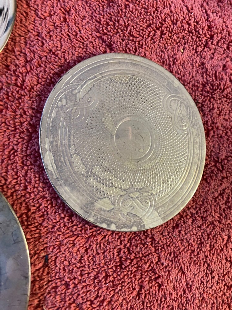 Silver plated coasters Celtic heart design