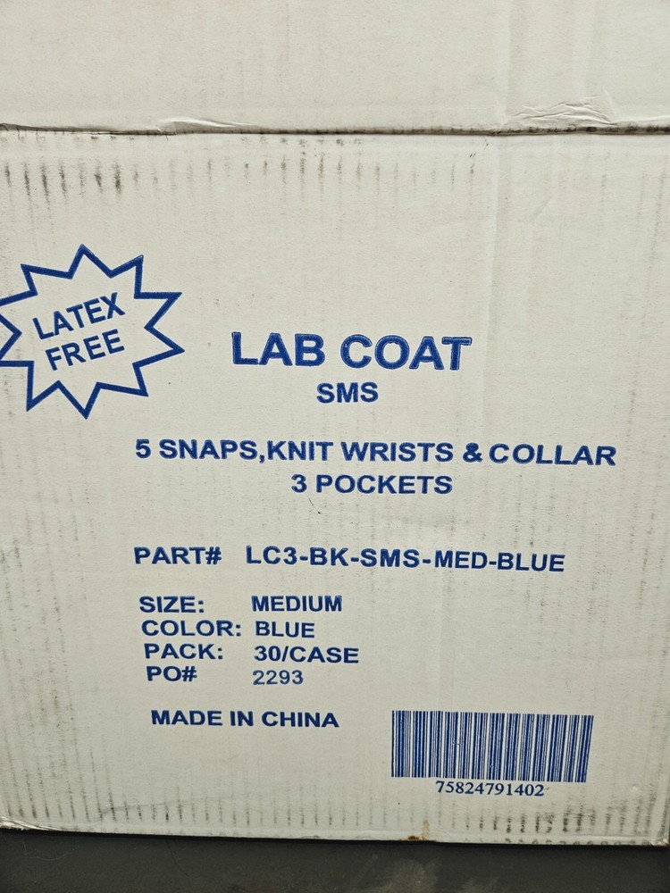 Keystone Safety Lab Coat Medium Blue 30 Coats
