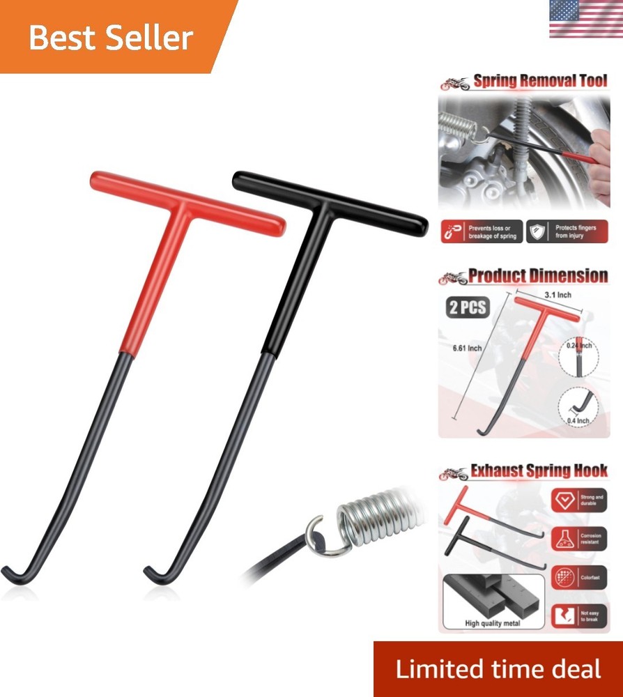 Lightweight and Durable Exhaust Spring Puller Tool - 2 PCS Motorcycle Accessory