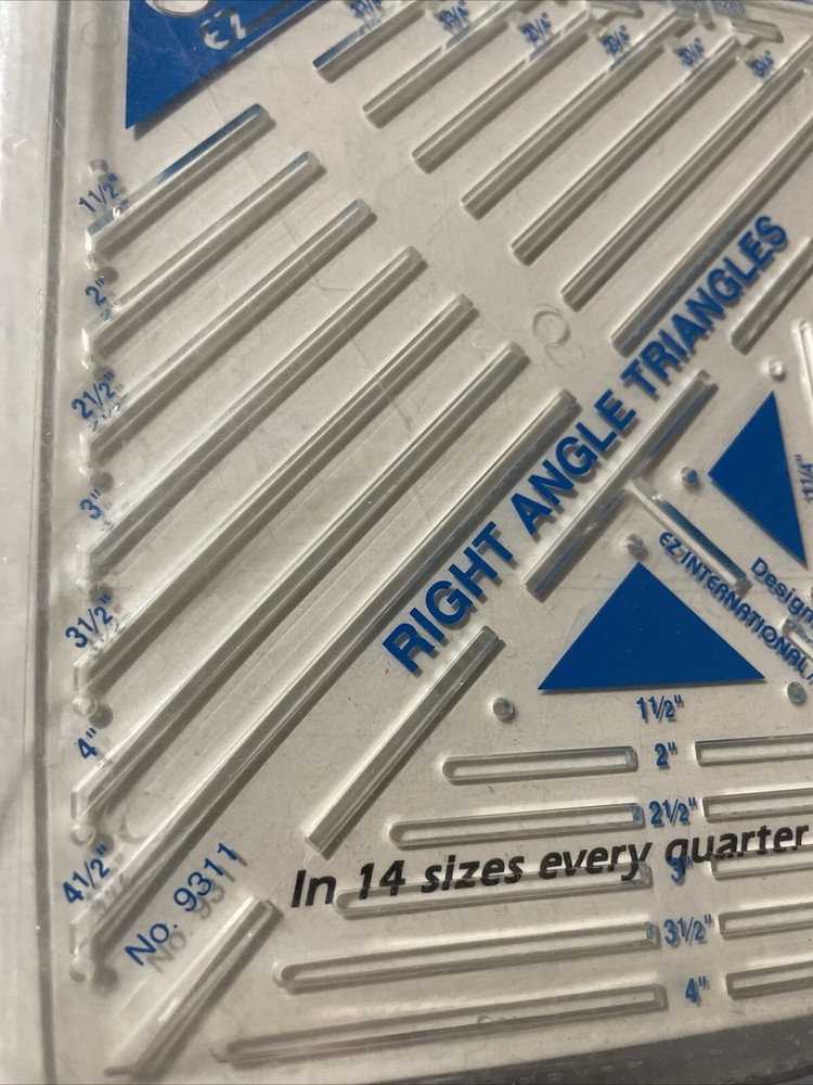 EZ Right Triangles Quilting Cutting Template Plastic #9311 Marti Michell Retro