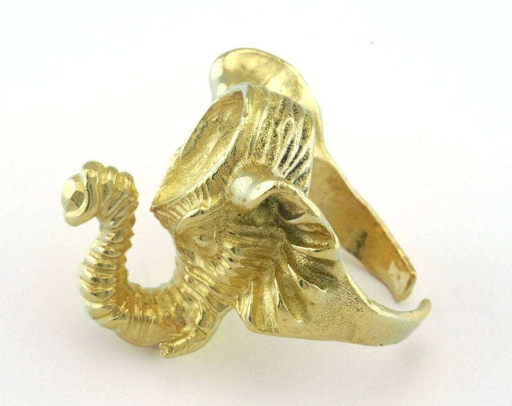 Ring Elephant Adjustable Ring Bezel - Raw brass (18mm 8US inner size 3185