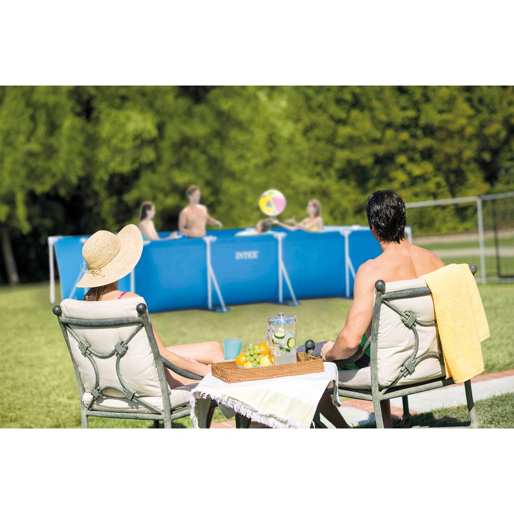 Intex 14.75' x 33" Rectangular Frame Above Ground Outdoor Backyard Swimming Pool