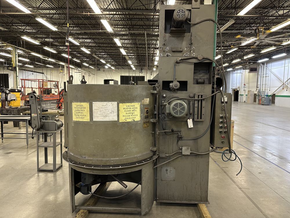 Wheelabrator MT1000 40" Turn Table Shot Blast Machine w/ Elevator, Donaldson ...