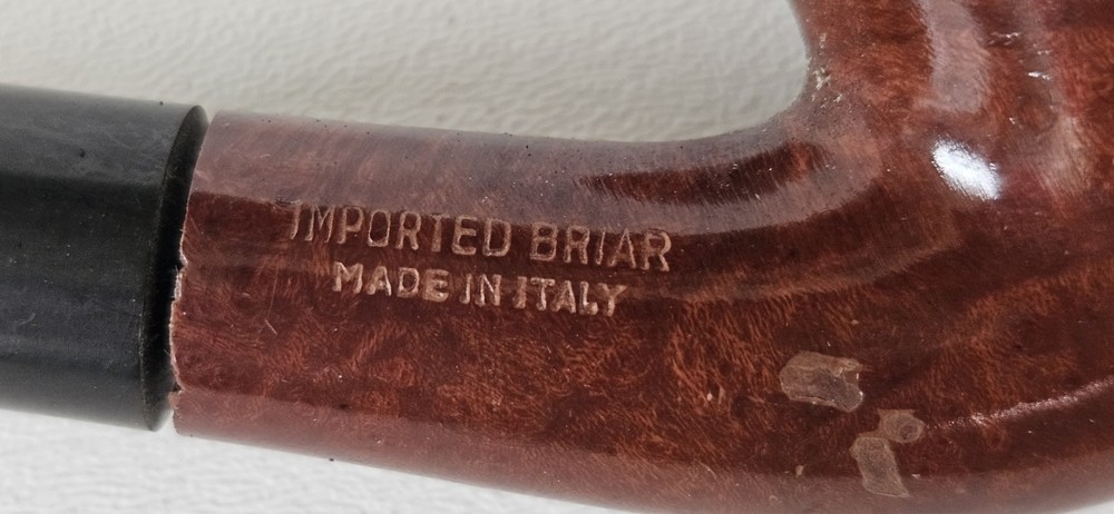 Vintage Italy Imported Briar Fireside Bent Smoking Pipe