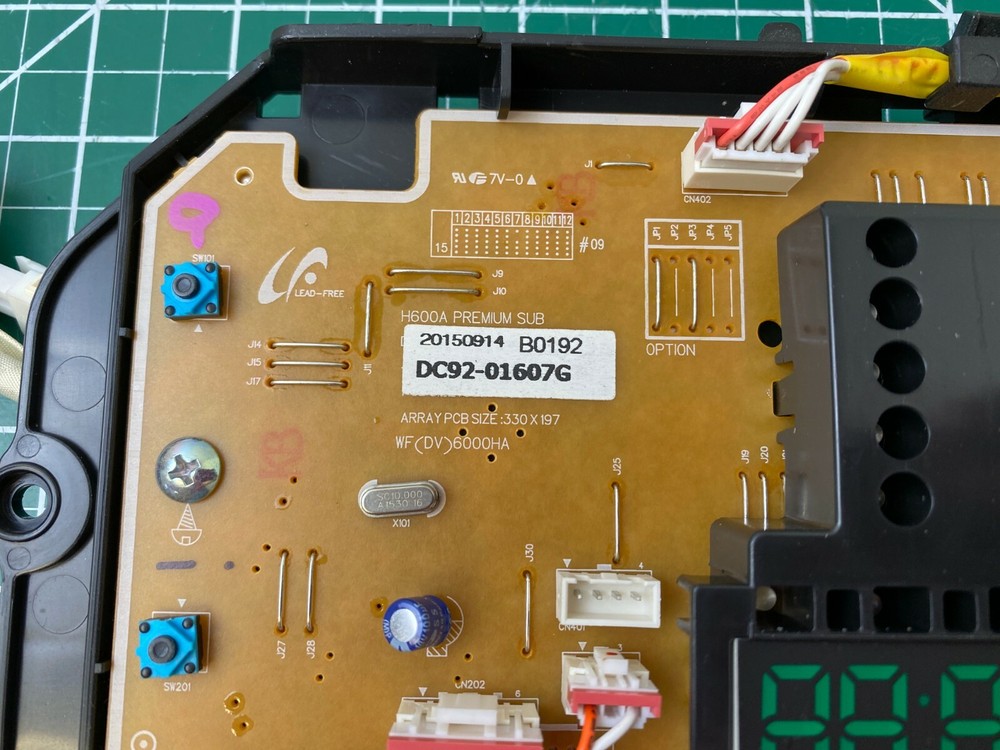 Samsung Dryer Interface Control Board | DC92-01607G