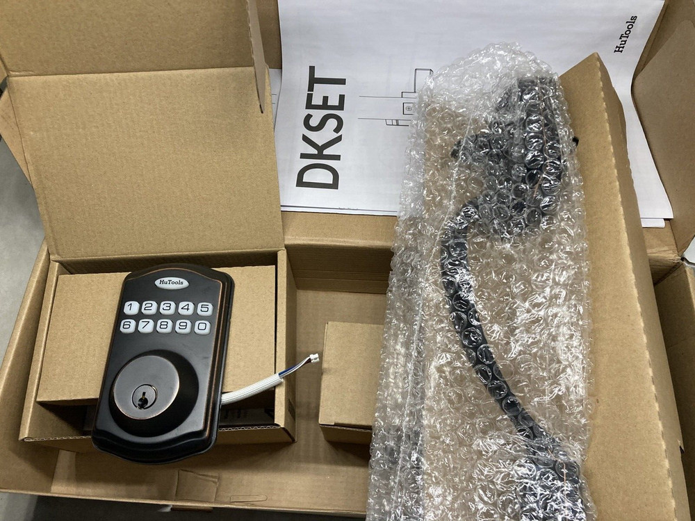 HuTools DKSET Keypad Deadbolt With Handle Oil Rubbed Bronze