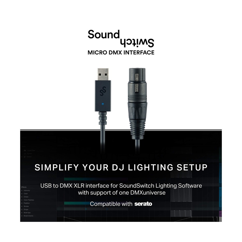 DJ Controller & DMX Bundle - DJ Controller with 2 Decks, DMX Interface & Sera...