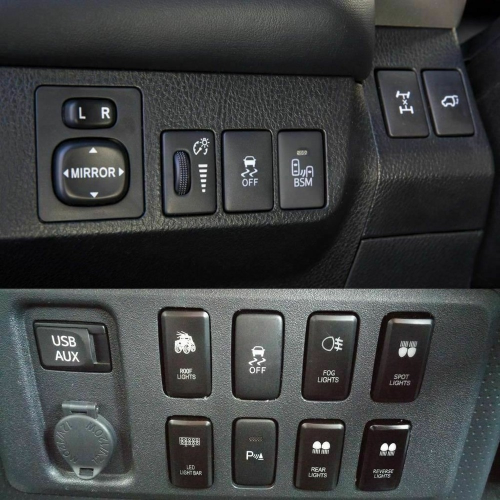 32mm 4-Pole Push Button 12V Switch W/LED Light for Add-on Indicator Lights