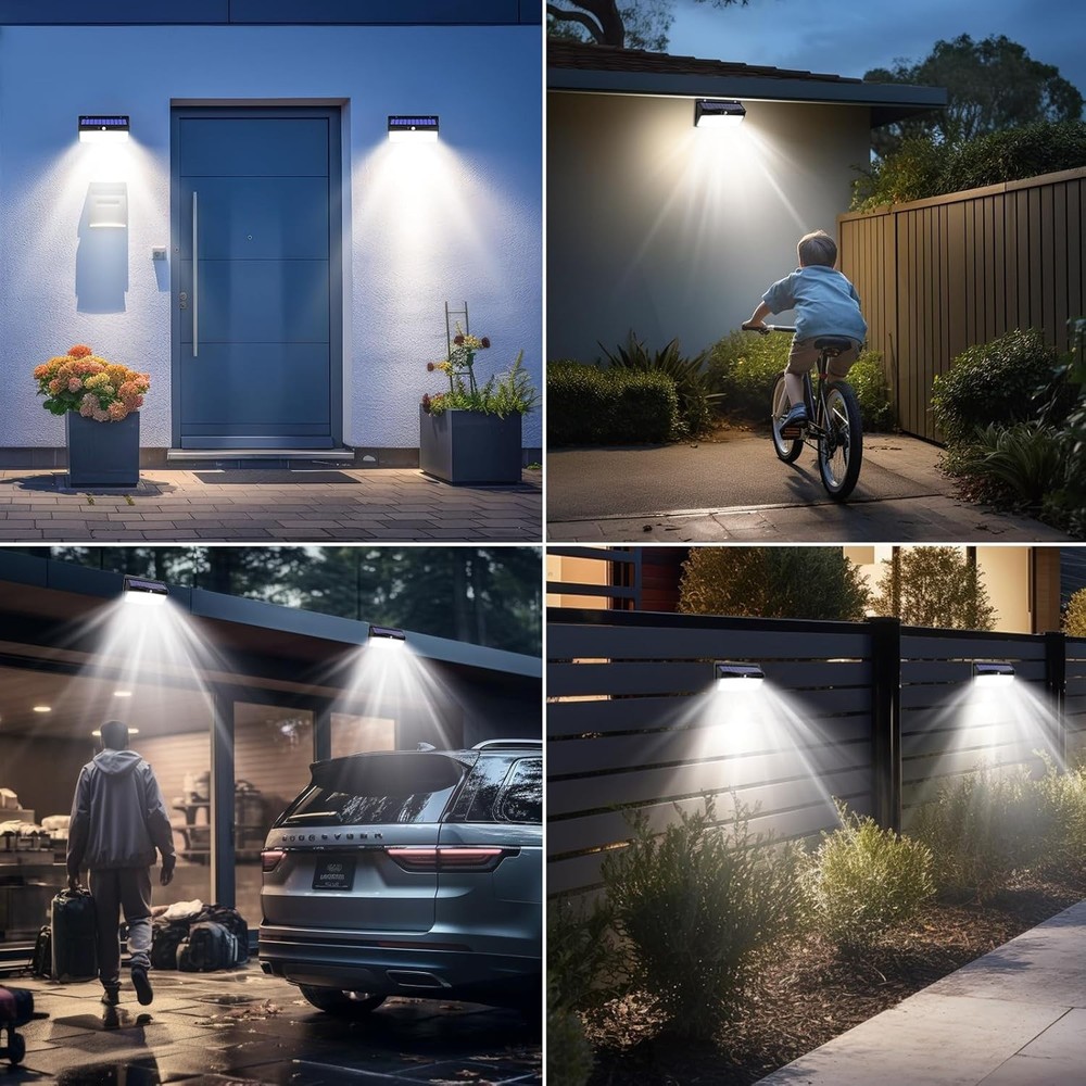 Solar Motion Sensor Lights 368 LED Outdoor Waterproof Security Wall Light