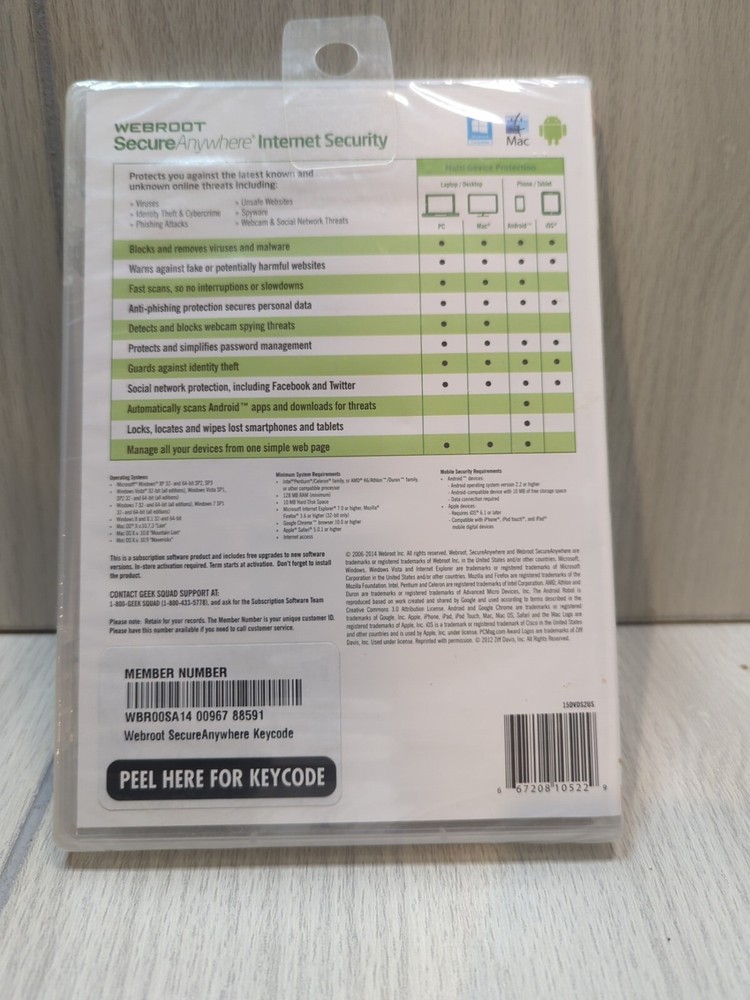 Webroot SecureAnywhere Internet Security - Full Version for Windows & Mac...