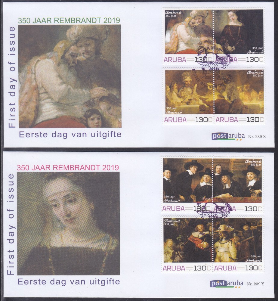 Arubu Issue FDC 2019 (239X-Y) Painter Rembrandt