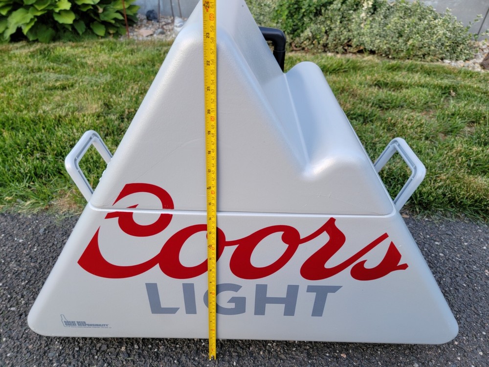 Coors Light Rolling Cooler 30" × 23" Pull & Side Handles Flip Top 4 Beer Holders