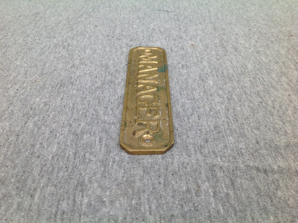 Brass "Manager" Plaque