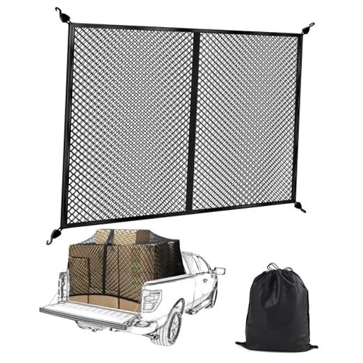 Truck Bed Cargo Net, Highly Elastic Double-Layered Double Layer Grid