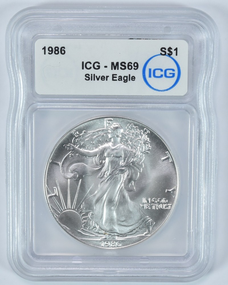 1986 American Silver Eagle MS69 ICG