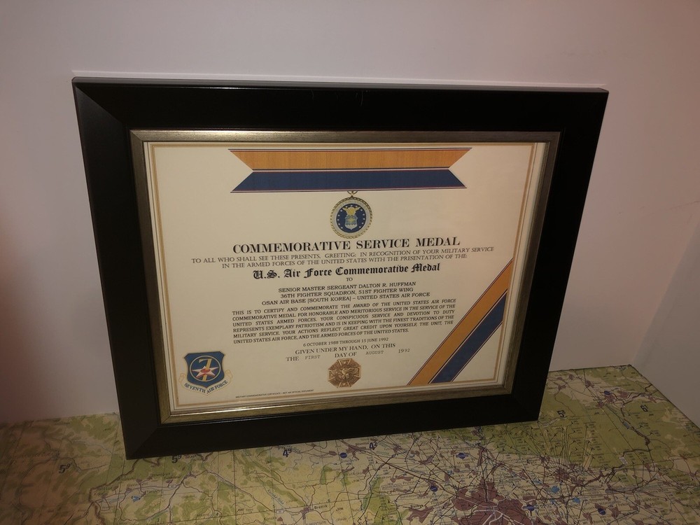 U.S. AIR FORCE COMMEMORATIVE MEDAL CERTIFICATE ~ Type 1