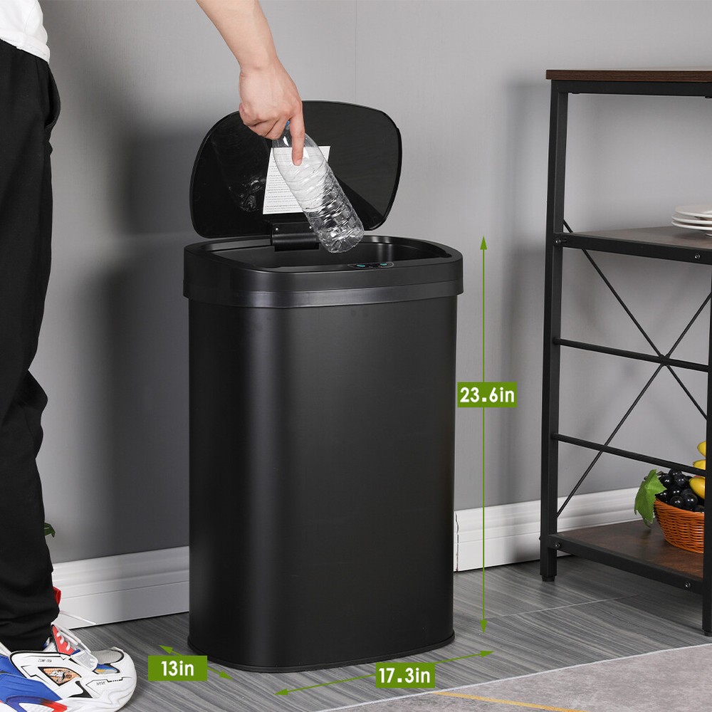13 Gallon Automatic Kitchen Garbage Can Smart Sensor Trash Can w/Lid Touchless