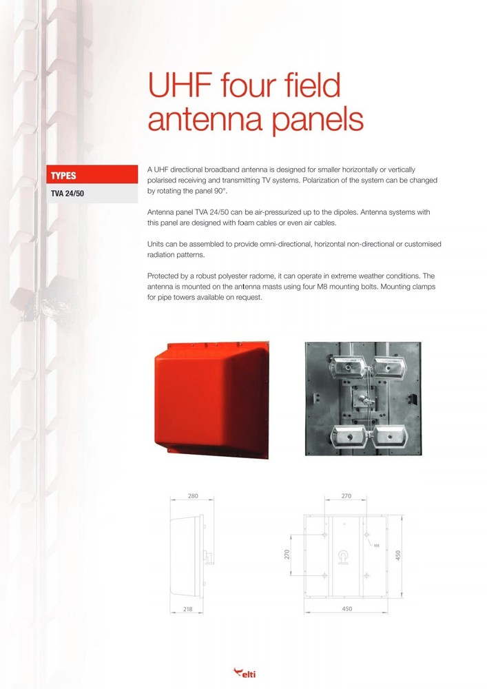 Elti - UHF Four Field Antenna Panel, TVA 24/50