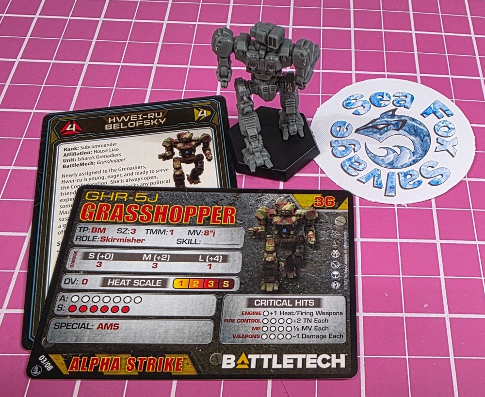 BattleTech Grasshopper Mech -- Inner Sphere Heavy Lance + Cards
