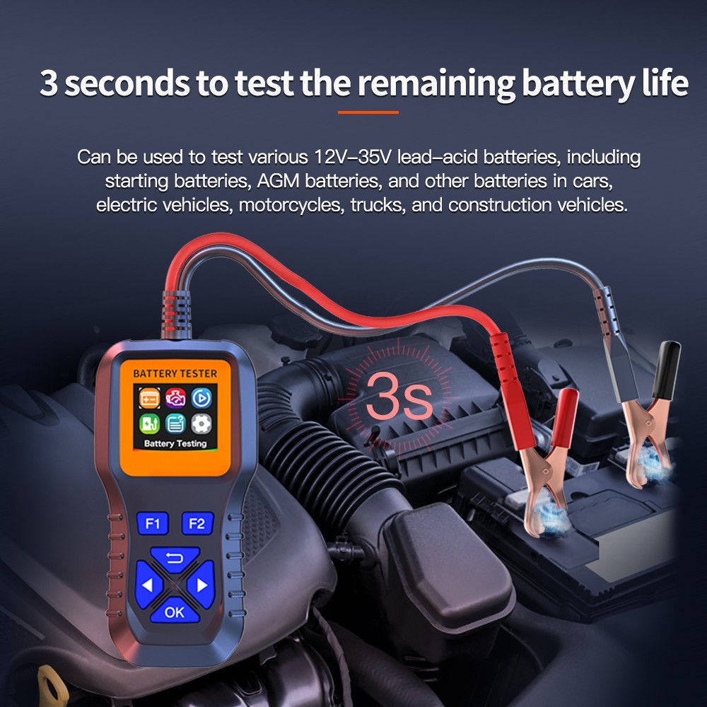 K1S Battery Analyzer 0 30V Precise Detection Multi Language For Auto Repair NEW