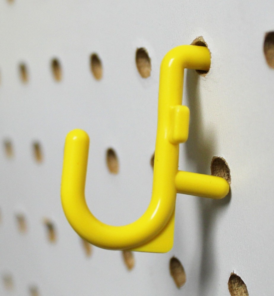 Plastic Yellow J Hook Peg Board Hook Kit Tool Storage Craft Hooks Pick A Pack