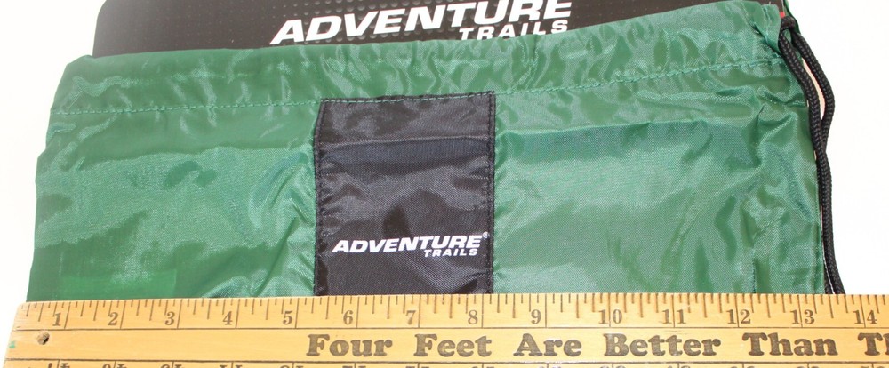 Adventure Trails Drawstring Sack - Lightweight Nylon Back Pack - Mesh Pockets
