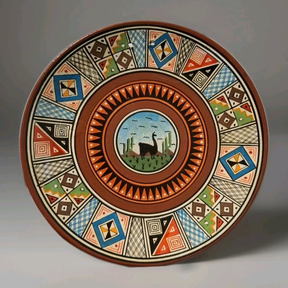 Hand Painted Peruvian Clay Plate