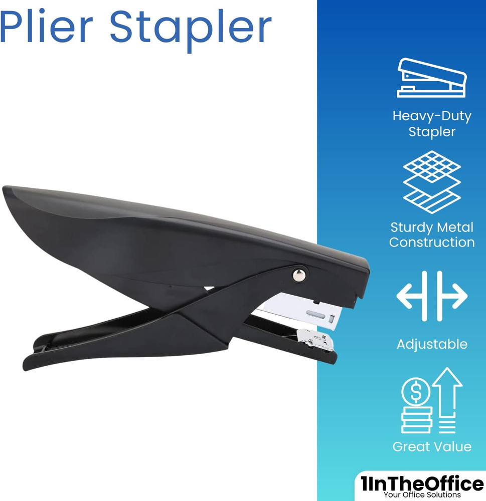 1Intheoffice Handheld Plier Stapler, Stapleless Stapler, Office Stapler, Desktop