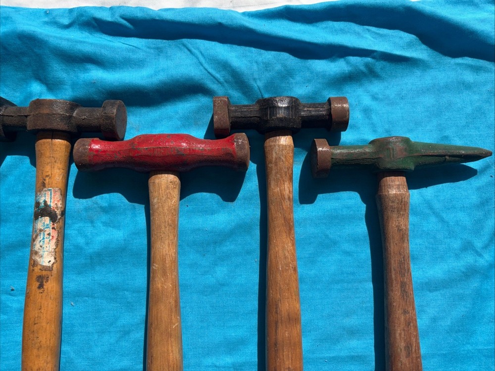 Vintage Panel Beating Tools Hammers Dollies Auto Body Work 8pc